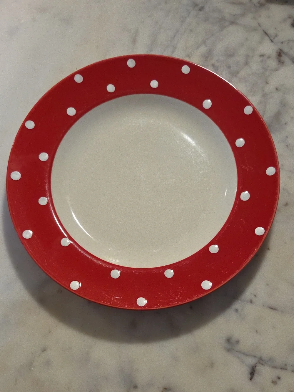 Vintage Spode Baking Days |  Red and White Polka Dot Dinner Plate 10 3/4